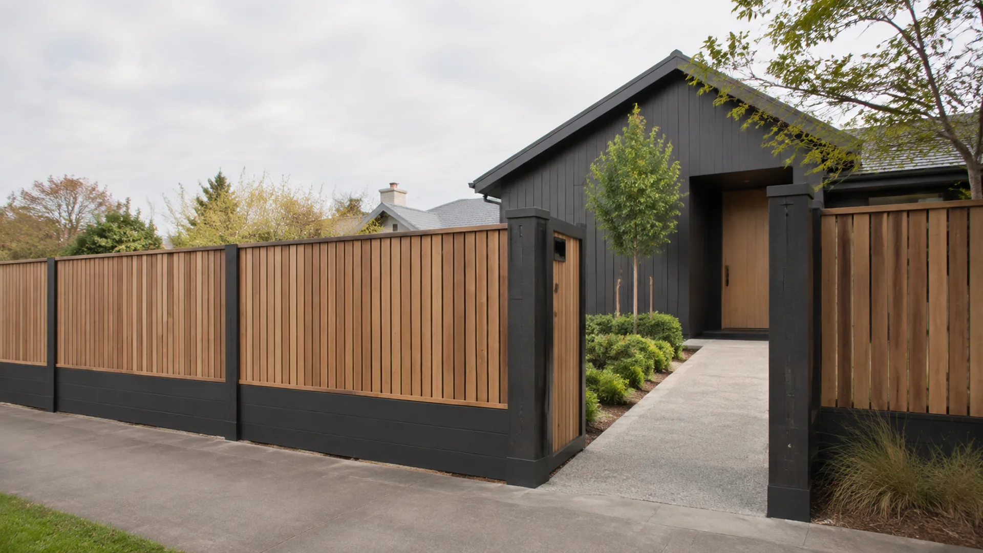 Welcoming timber front fence and gate at a Christchurch home