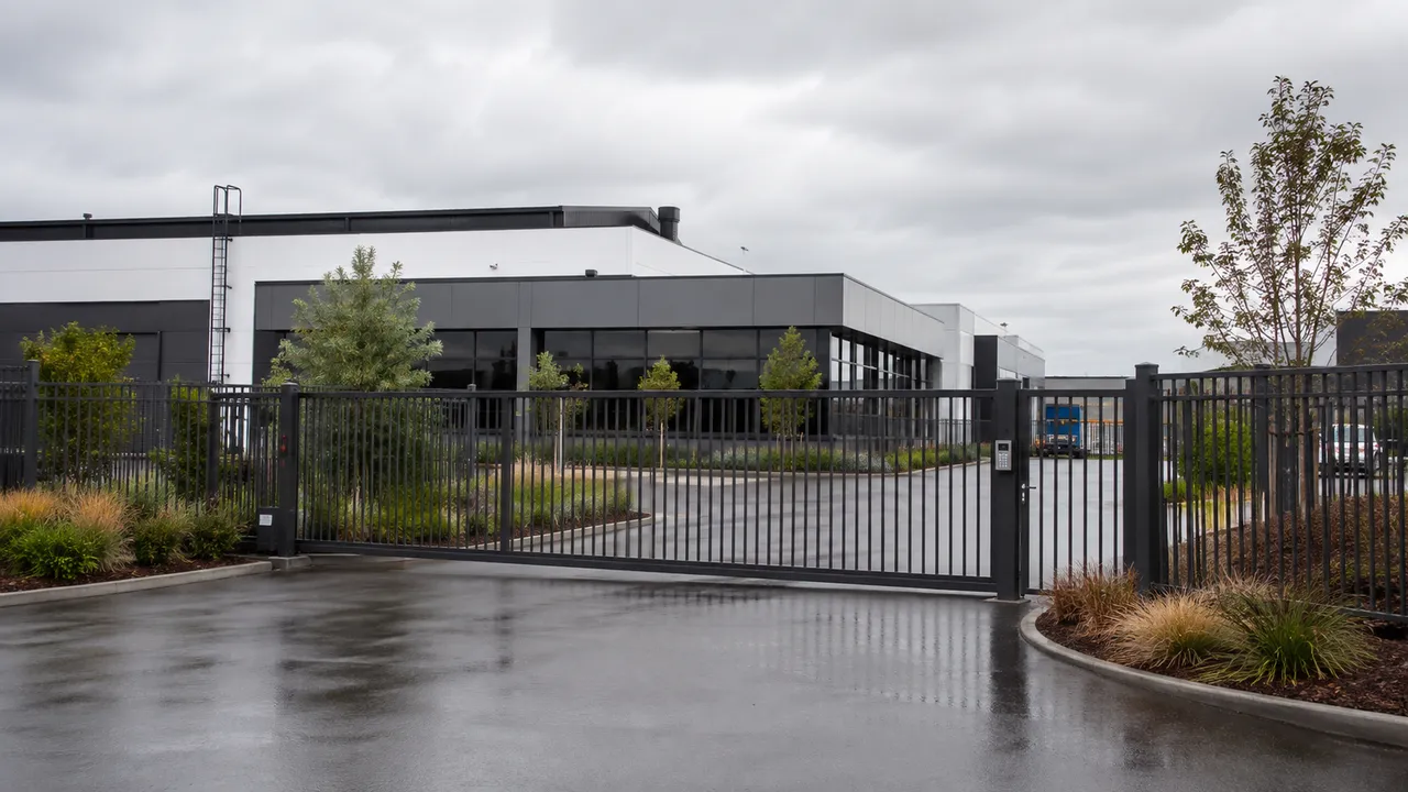 Durable security fence and controlled commercial entry