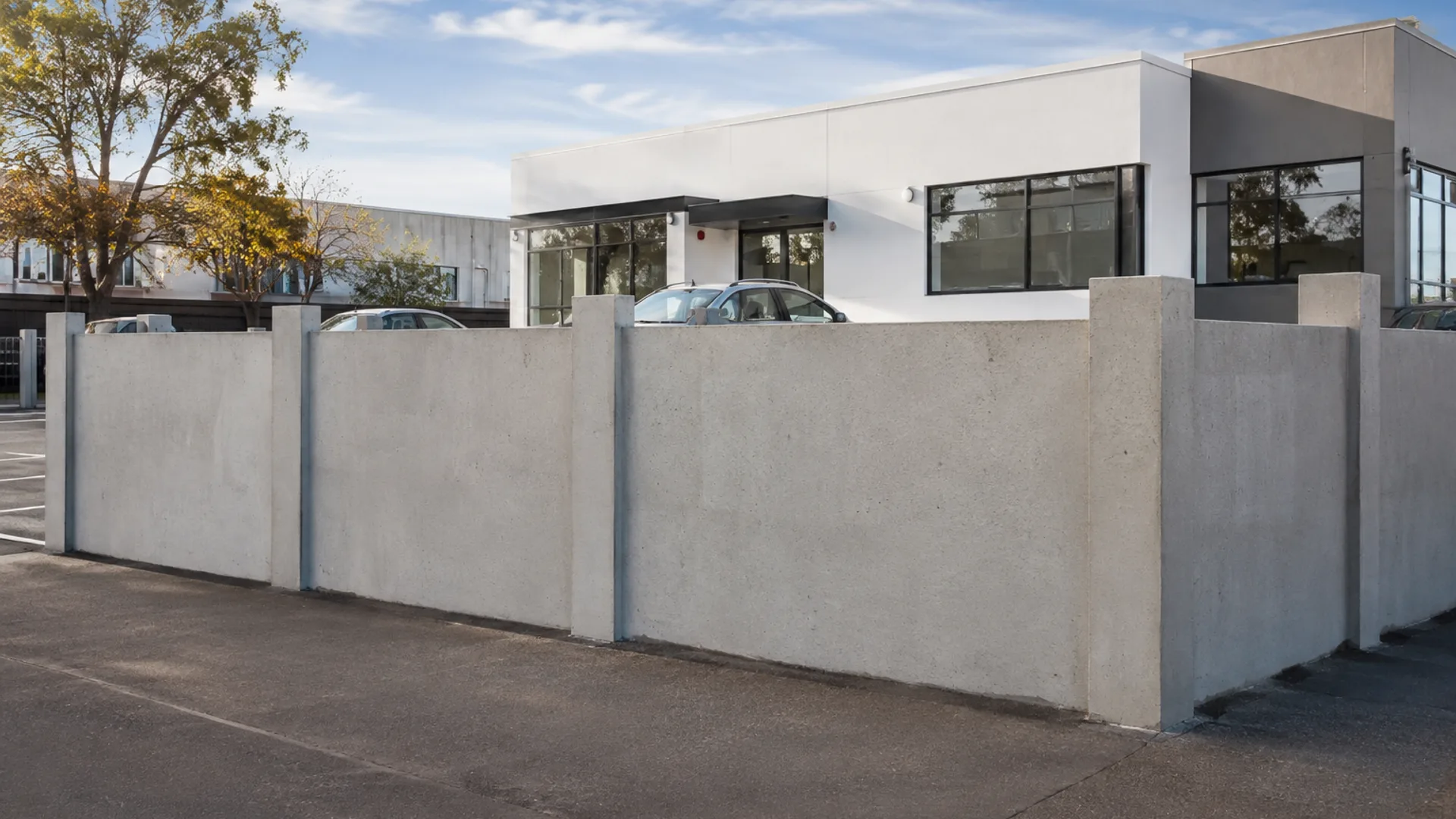 Commercial Concrete Fence design inspiration in a Canterbury setting
