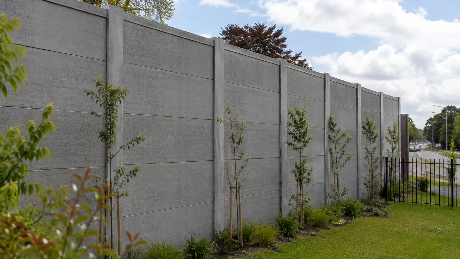 Concrete Acoustic Fence design inspiration in a Canterbury setting