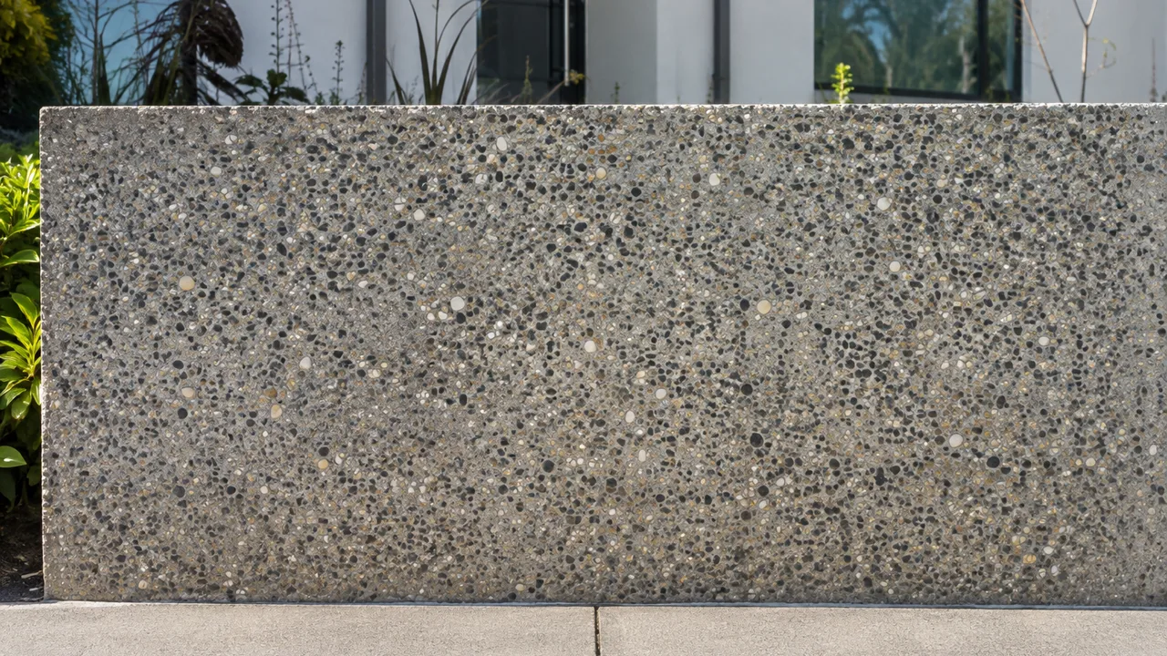 Exposed Aggregate Concrete Fence design inspiration