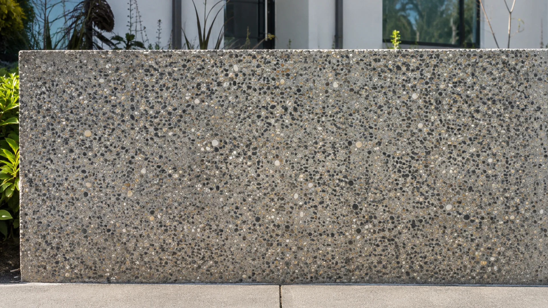 Exposed Aggregate Concrete Fence design inspiration in a Canterbury setting